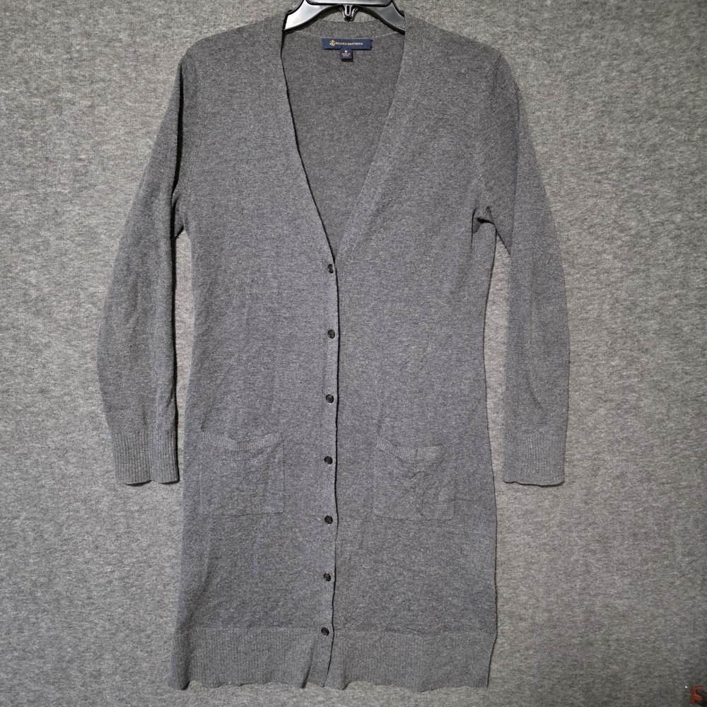Brooks Brothers Gray Wool Blend Long Cardigan Sweater Women's Size Medium